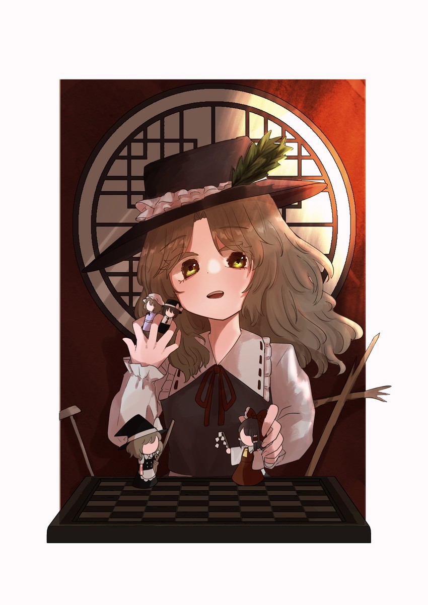 hakurei reimu, kirisame marisa, usami renko, maribel hearn, and jacket girl (touhou and 1 more) drawn by enuchi_(jvdm7888)