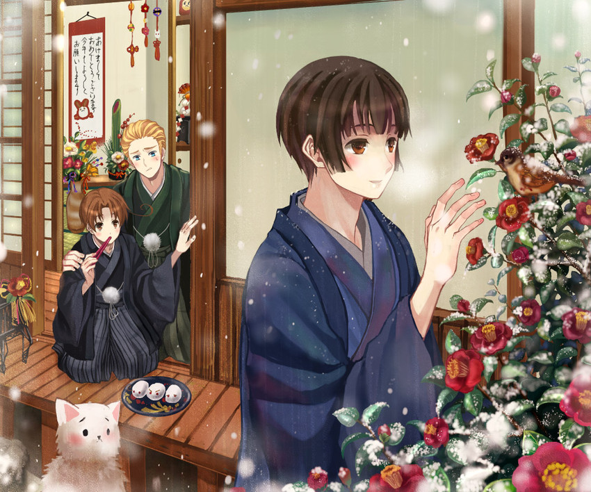 japan, northern italy, and germany (axis powers hetalia) drawn by anko_kinako