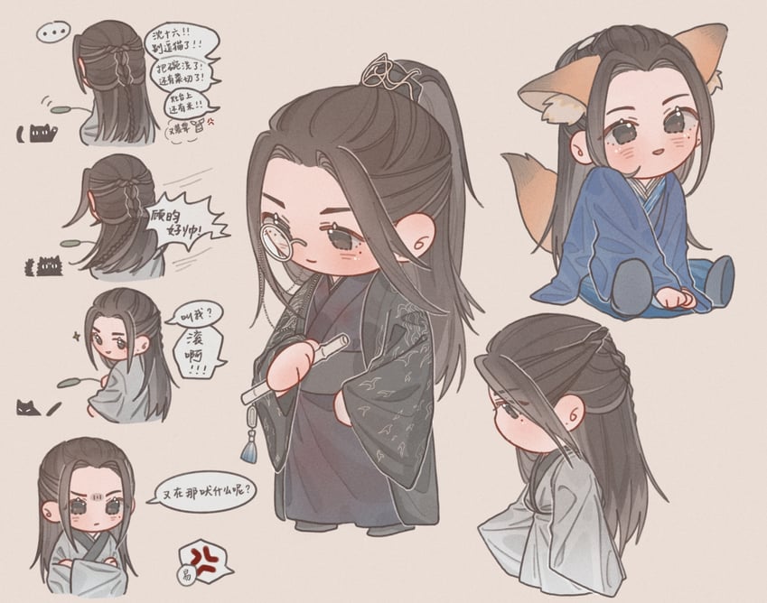 gu yun and tan jianci (real life and 1 more) drawn by taketorikyouko