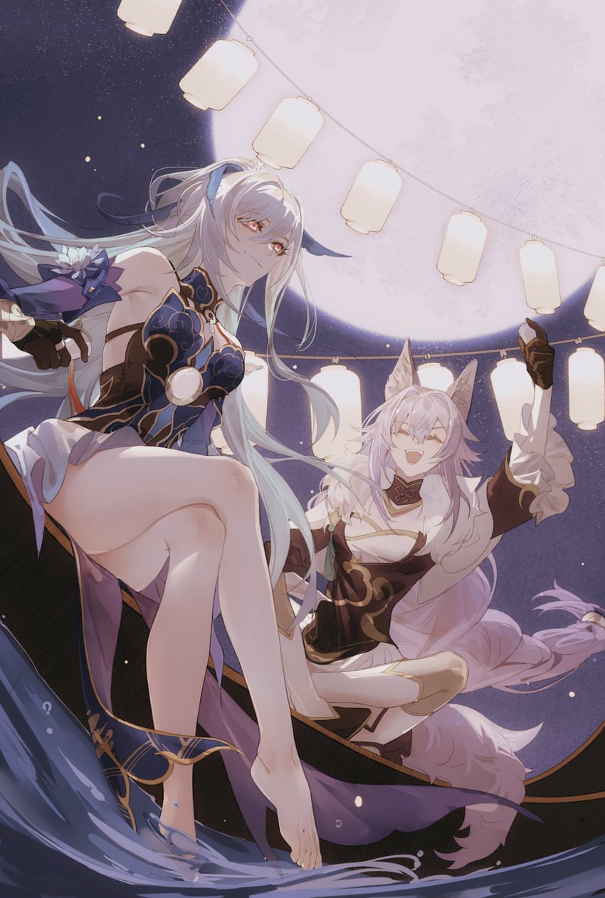 jingliu and baiheng (honkai and 1 more) drawn by aoma_(xuanzexuexi)