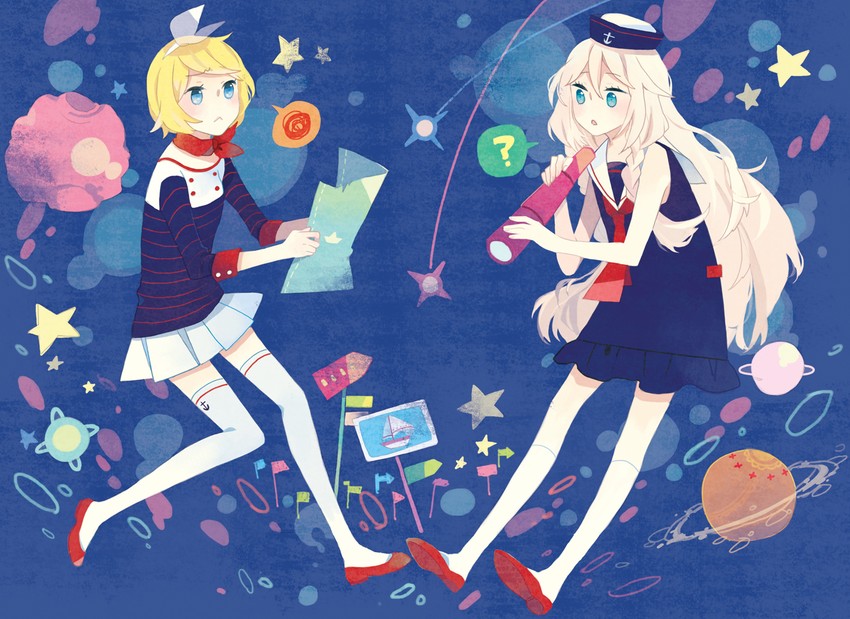 kagamine rin and ia (vocaloid) drawn by mig_(36th_underground)