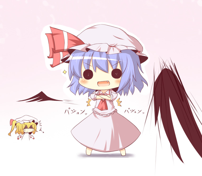 remilia scarlet and flandre scarlet (touhou) drawn by gaius_(nikoniko2)