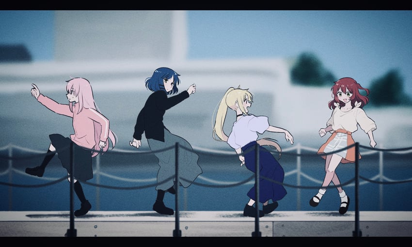 gotoh hitori, kita ikuyo, ijichi nijika, and yamada ryo (bocchi the rock! and 1 more) drawn by mogggggge