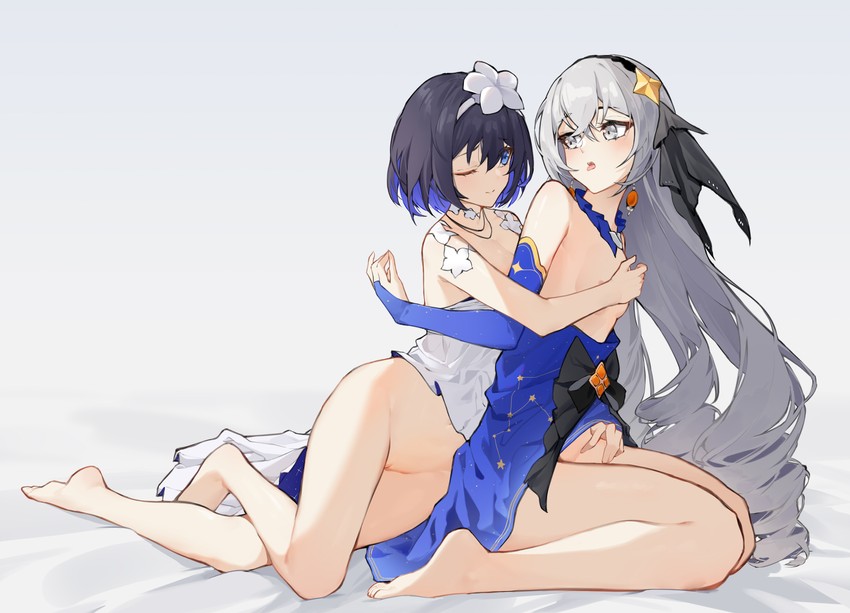 bronya zaychik and seele vollerei (honkai and 1 more) drawn by shu_kunkuokuozi
