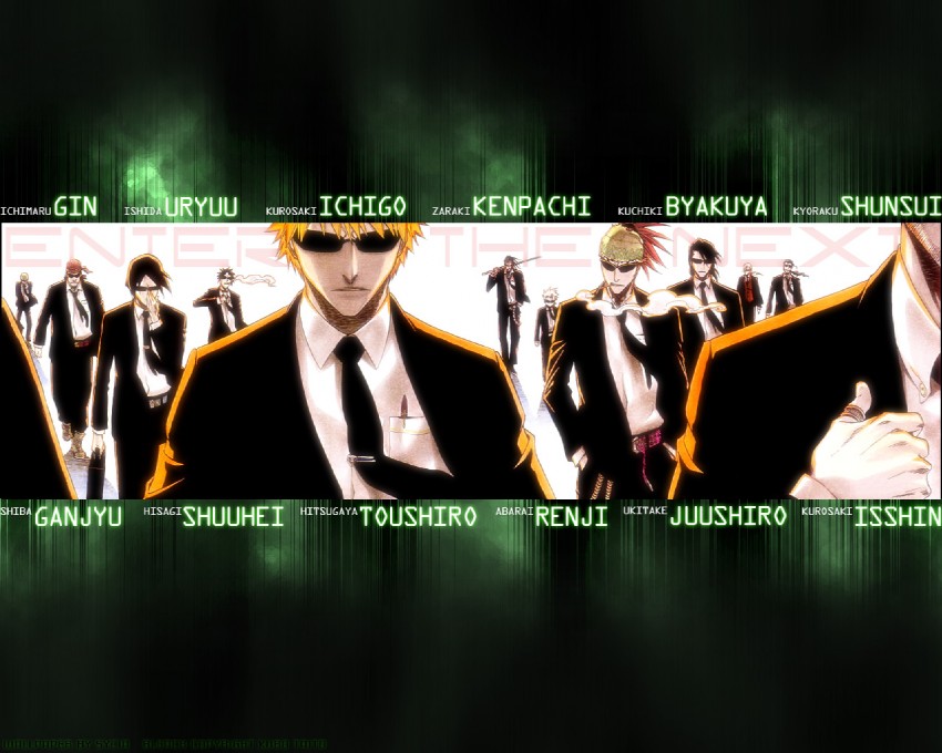 kurosaki ichigo, hitsugaya toushirou, abarai renji, ishida uryuu, kuchiki byakuya, and 7 more (bleach and 1 more) drawn by kubo_tite