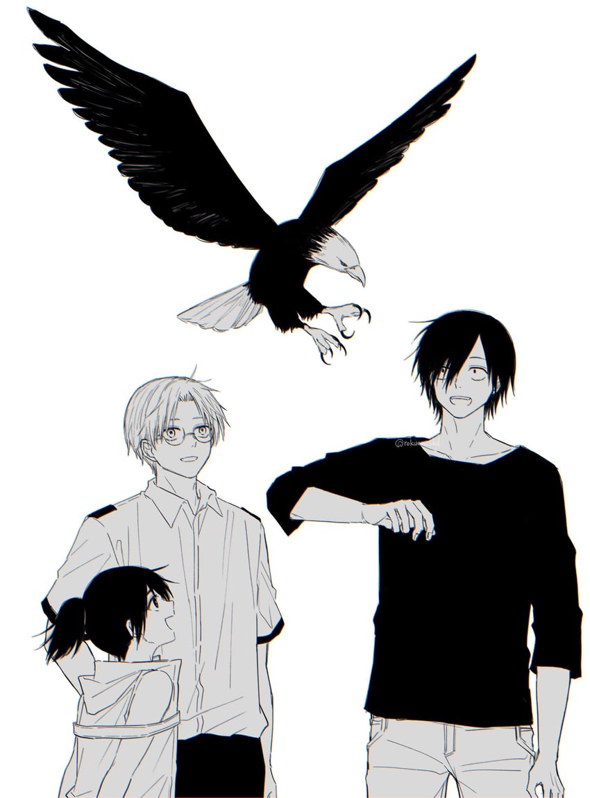kurohara tokio, higashi azuma, and otta ely (choujin x) drawn by rokuen_skd