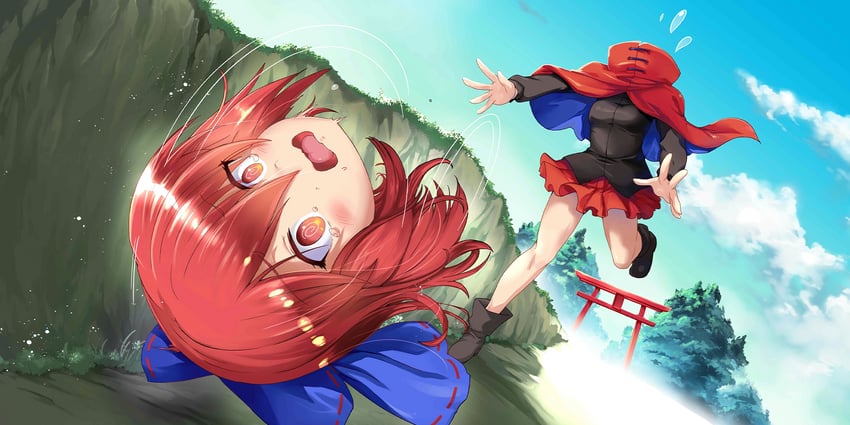 sekibanki (touhou and 1 more) drawn by hiura_r