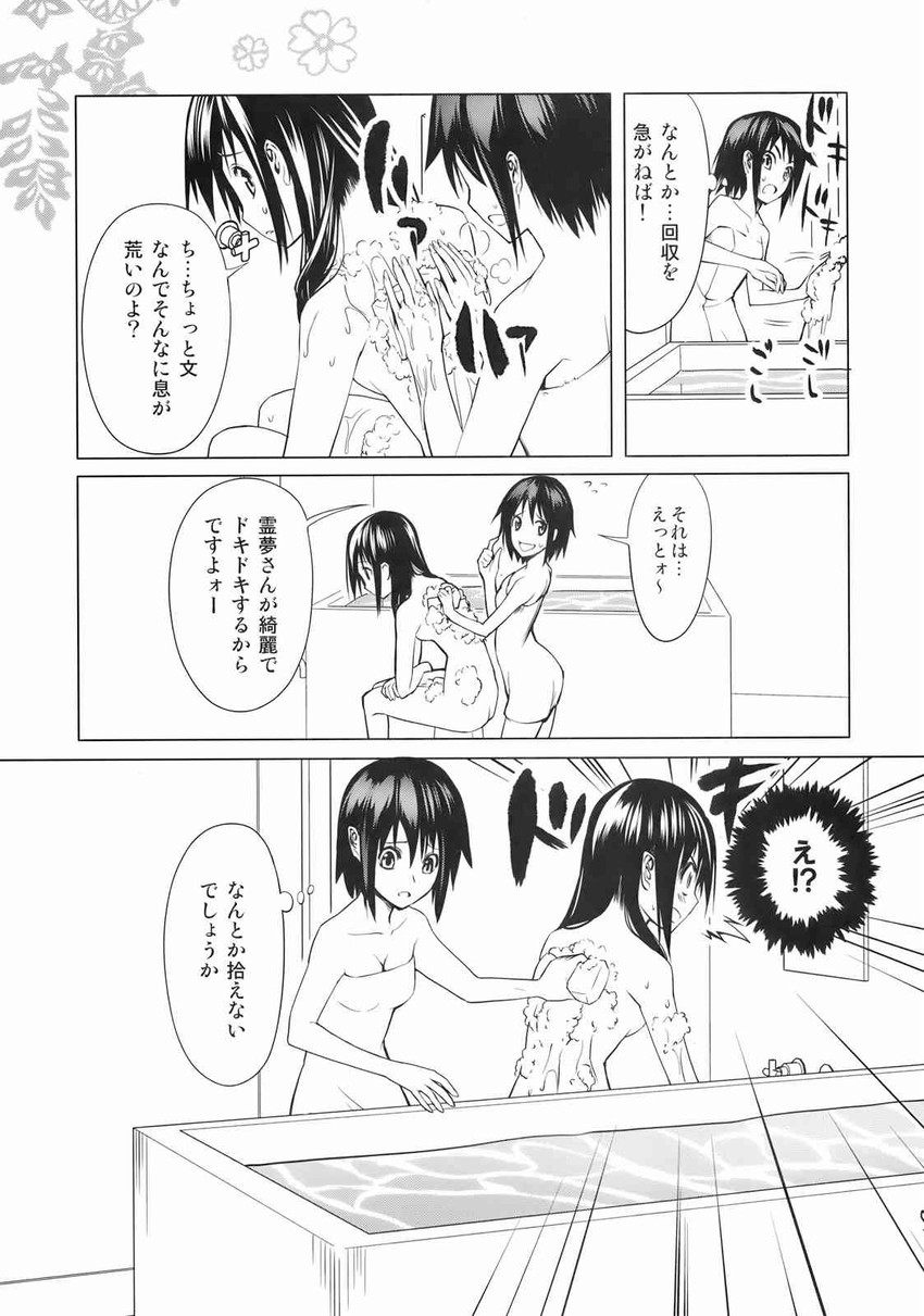 hakurei reimu and shameimaru aya (touhou) drawn by yuugo_(atmosphere)
