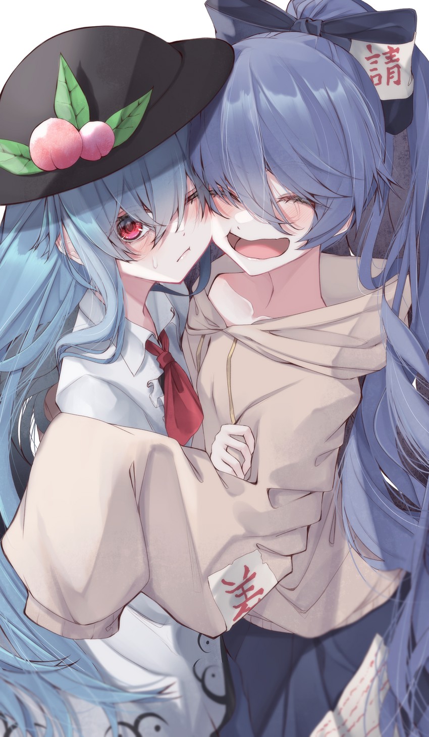 hinanawi tenshi and yorigami shion (touhou) drawn by kararage_tsune