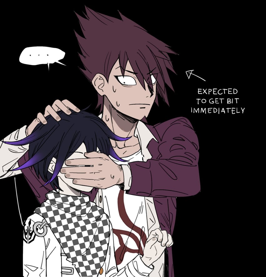 oma kokichi and momota kaito (danganronpa and 1 more) drawn by miri_(bossu_osu)