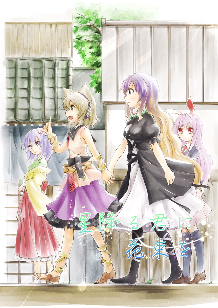 reisen udongein inaba, hijiri byakuren, toyosatomimi no miko, and hieda no akyuu (touhou) drawn by kakao_(noise-111)