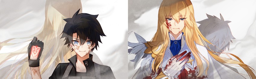 fujimaru ritsuka and kirschtaria wodime (fate and 1 more) drawn by shia_(kashia)