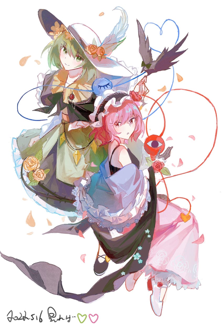 komeiji koishi, komeiji satori, and reiuji utsuho (touhou) drawn by tsukimi5526