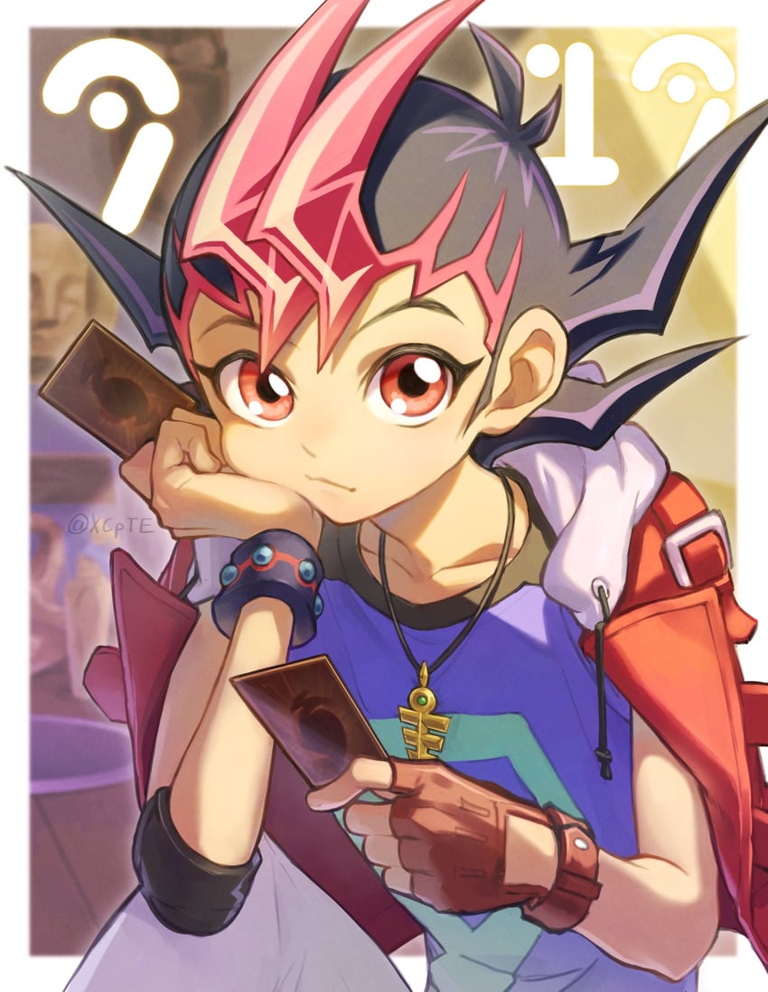 tsukumo yuma (yu-gi-oh! and 1 more) drawn by xcpte