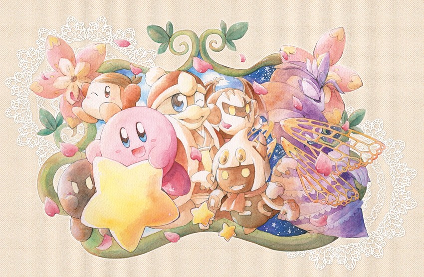 kirby, king dedede, bandana waddle dee, taranza, queen sectonia, and 2 more (kirby and 1 more) drawn by satou_kairi_(u-garden)