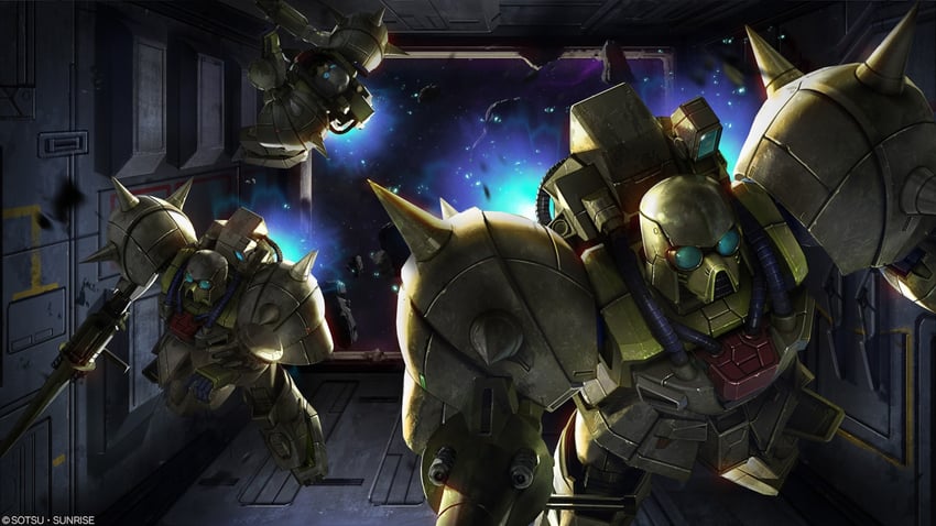 den'an zon (gundam and 3 more) drawn by tenjin_hidetaka