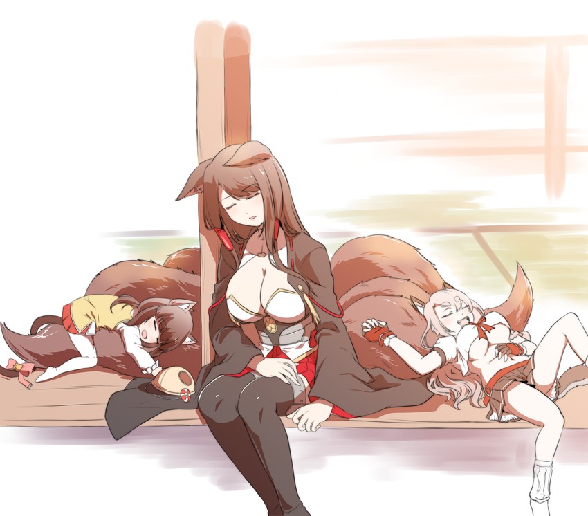 akagi, yuudachi, and mutsuki (azur lane) drawn by steed_(steed_enterprise)