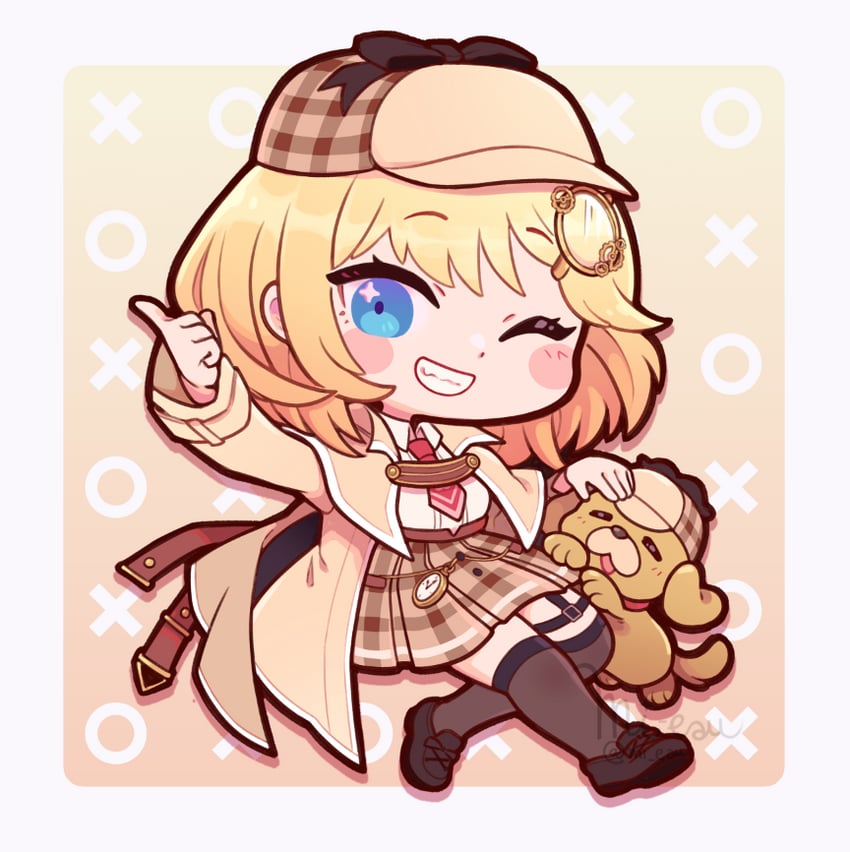 watson amelia and bubba (hololive and 1 more) drawn by mi-eau