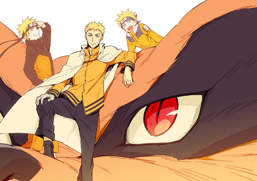 uzumaki naruto and kurama (naruto and 2 more) drawn by xia_(ryugo)