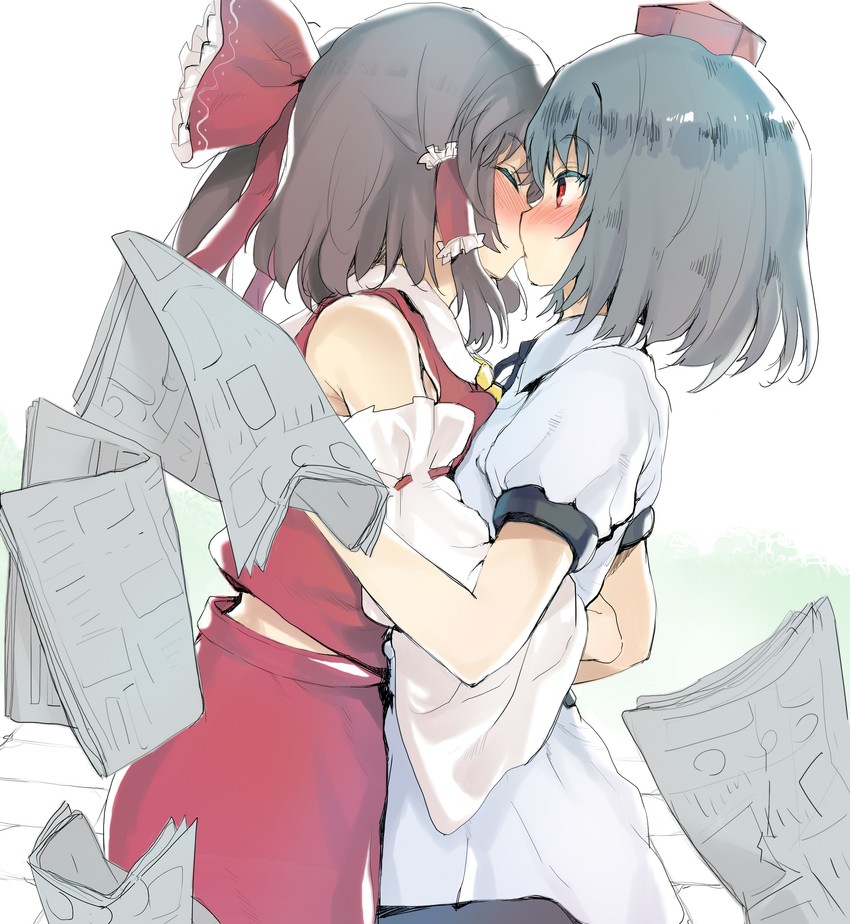 hakurei reimu and shameimaru aya (touhou) drawn by kedamono_kangoku-tou