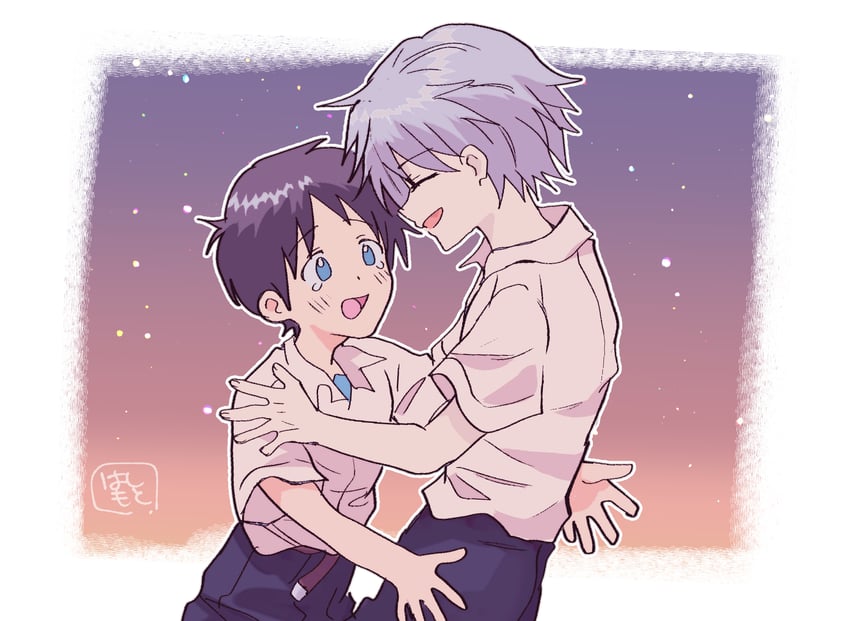 ikari shinji and nagisa kaworu (neon genesis evangelion) drawn by hashimo99187365