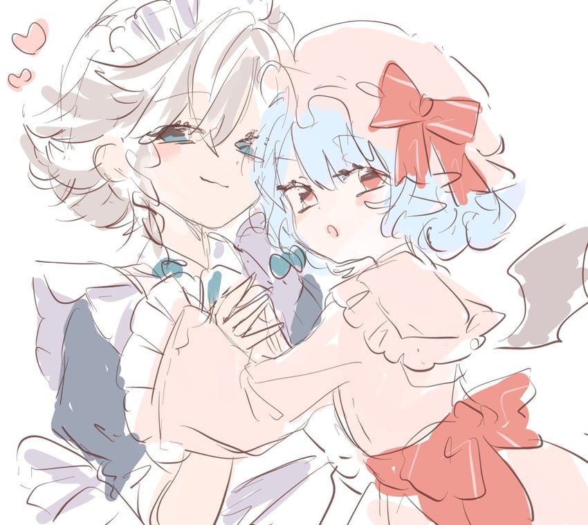 remilia scarlet and izayoi sakuya (touhou) drawn by maru_usagi
