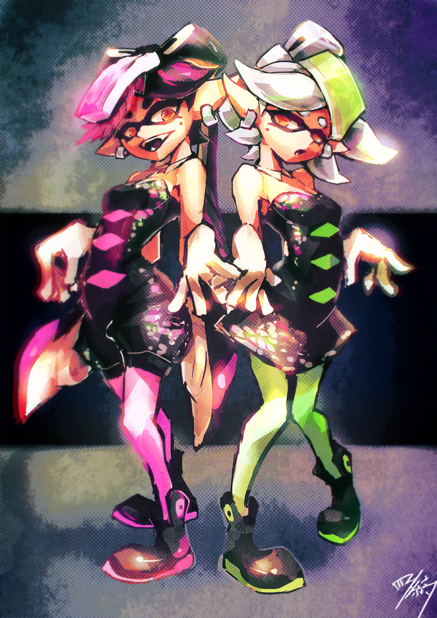 callie and marie (splatoon and 1 more) drawn by deadman3104