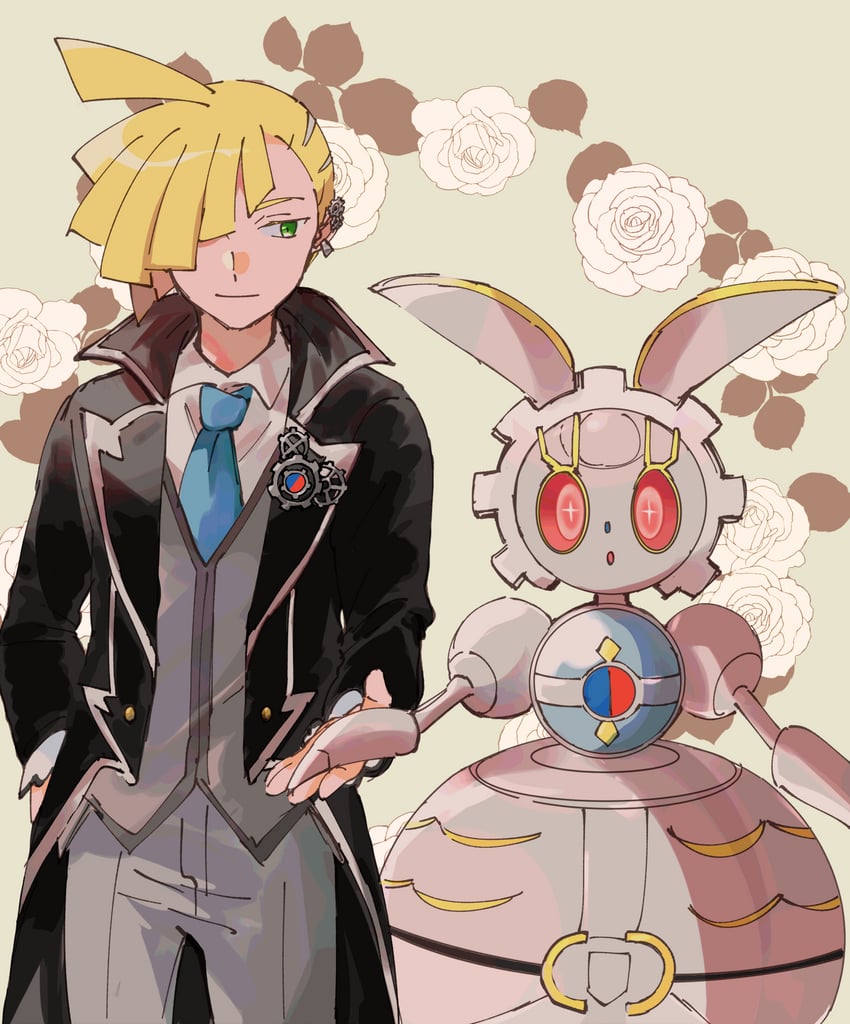 gladion and magearna (pokemon and 1 more) drawn by hinata_(ryohinata)