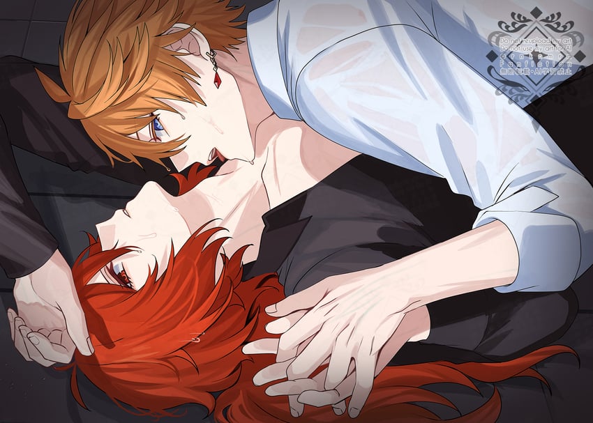 tartaglia and diluc (genshin impact) drawn by hiki_yuichi