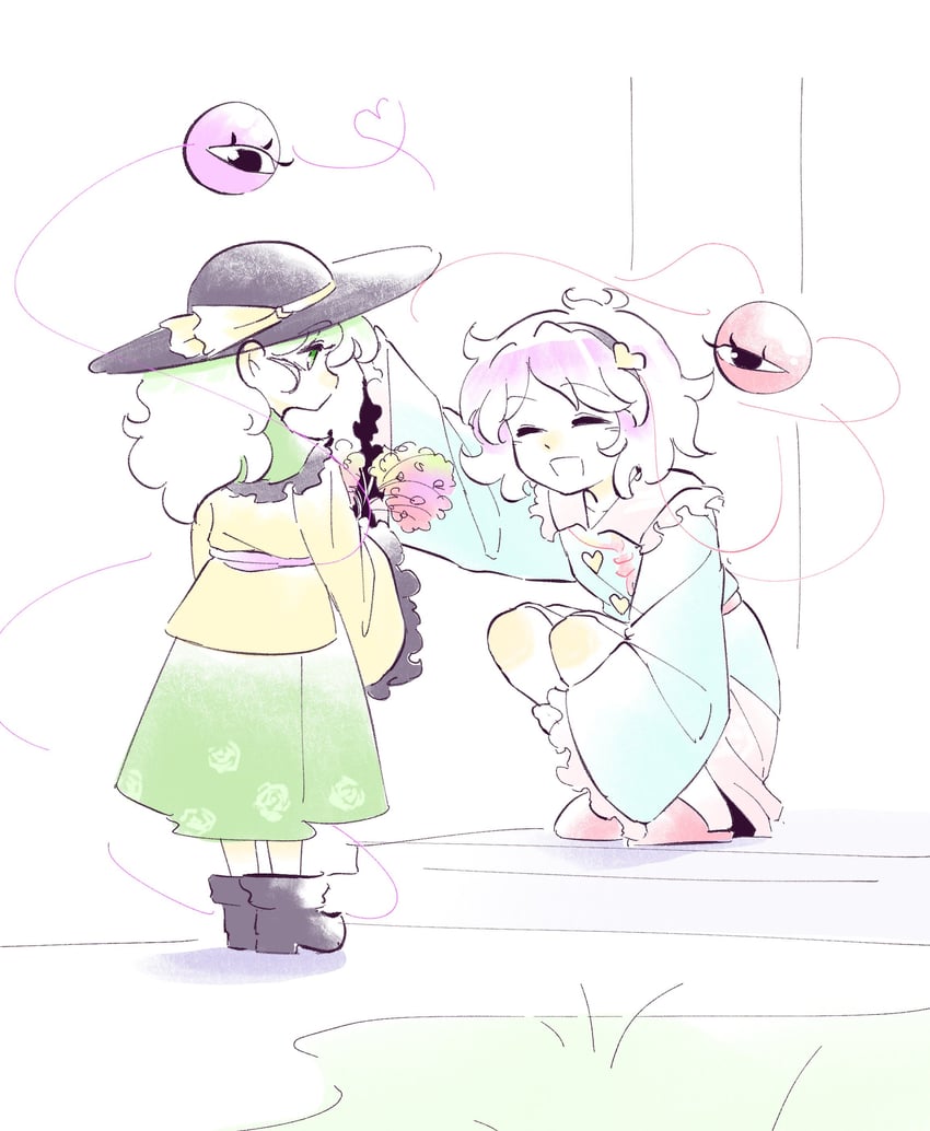 komeiji koishi and komeiji satori (touhou) drawn by satria_(knight-san)