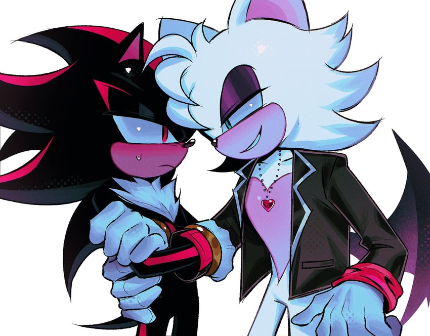 shadow the hedgehog and rouge the bat (sonic) drawn by sa1k_a