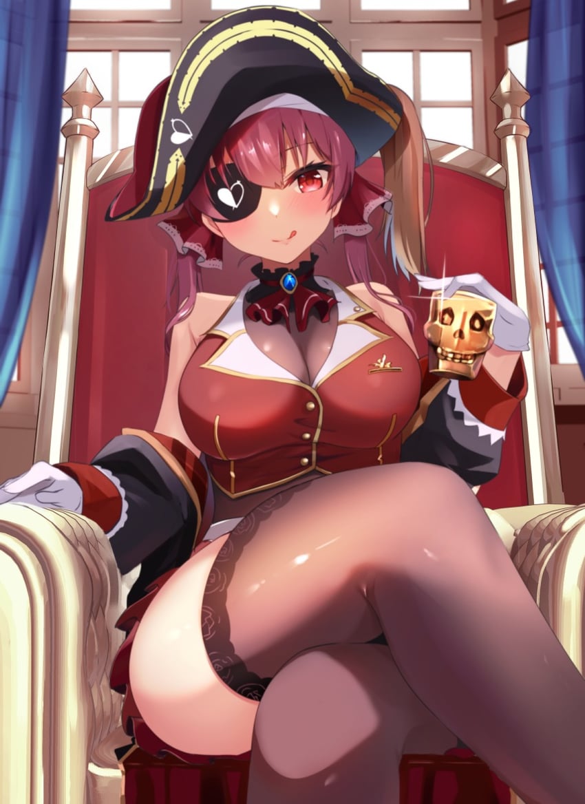 houshou marine and dokuro-kun (hololive) drawn by akazawa_kureha