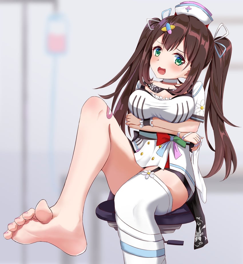 hanamori healthy (indie virtual youtuber) drawn by iberiko_(soinesitai)