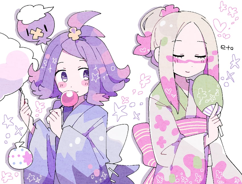 acerola, drifloon, mina, and blacephalon (pokemon and 1 more) drawn by remoooon