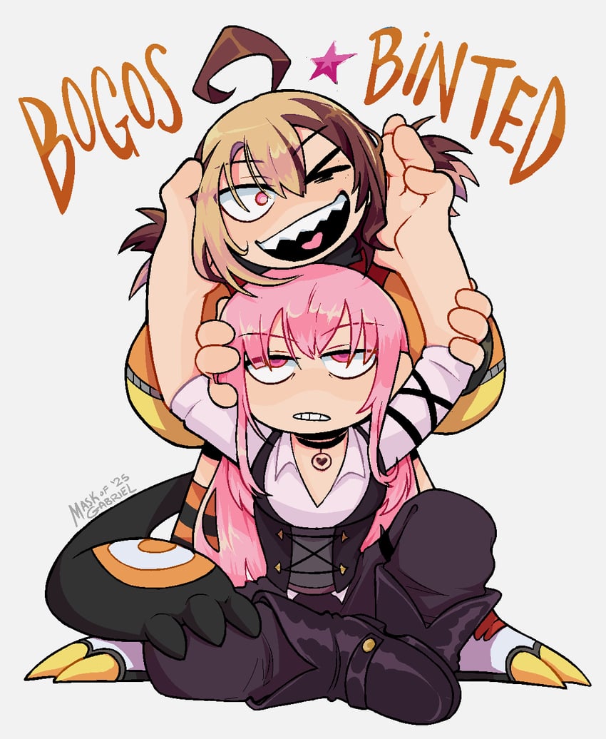 mori calliope and gigi murin (hololive and 1 more) drawn by maskofgabriel