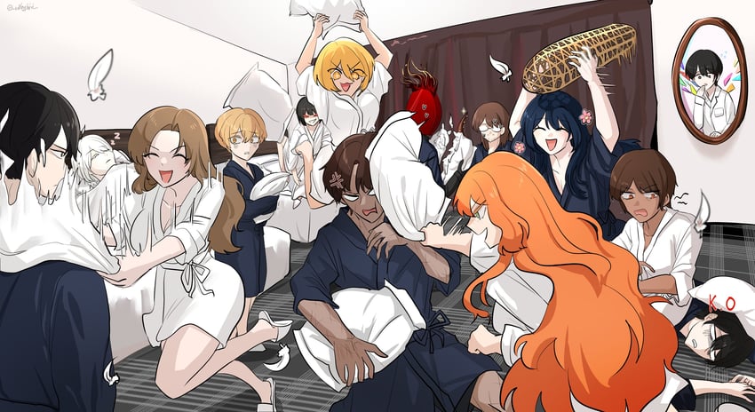 ishmael, don quixote, faust, sinclair, yi sang, and 9 more (project moon and 1 more) drawn by rollingbird