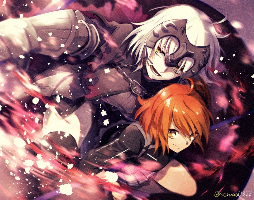 fujimaru ritsuka and jeanne d'arc alter (fate and 1 more) drawn by soraao0322