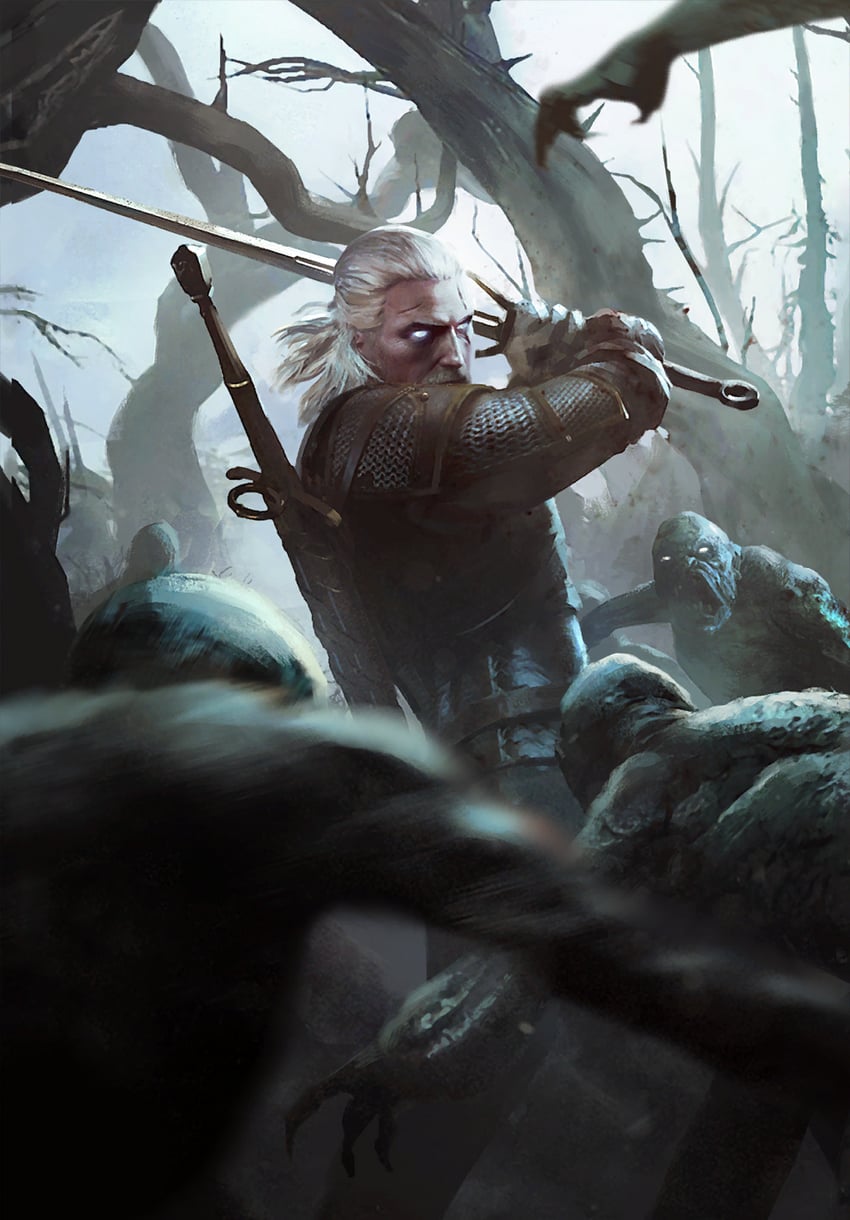 geralt of rivia (the witcher and 2 more) drawn by marek_madej
