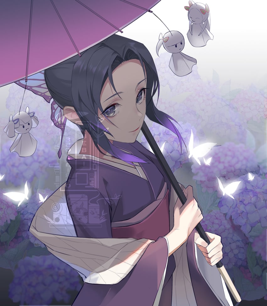 kochou shinobu, tsuyuri kanao, kochou kanae, and kanzaki aoi (kimetsu no yaiba) drawn by bebai