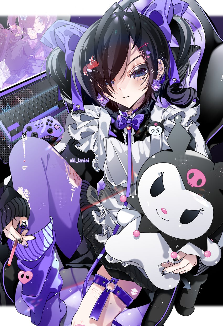 kuromi (original and 2 more) drawn by shiozaki_ise