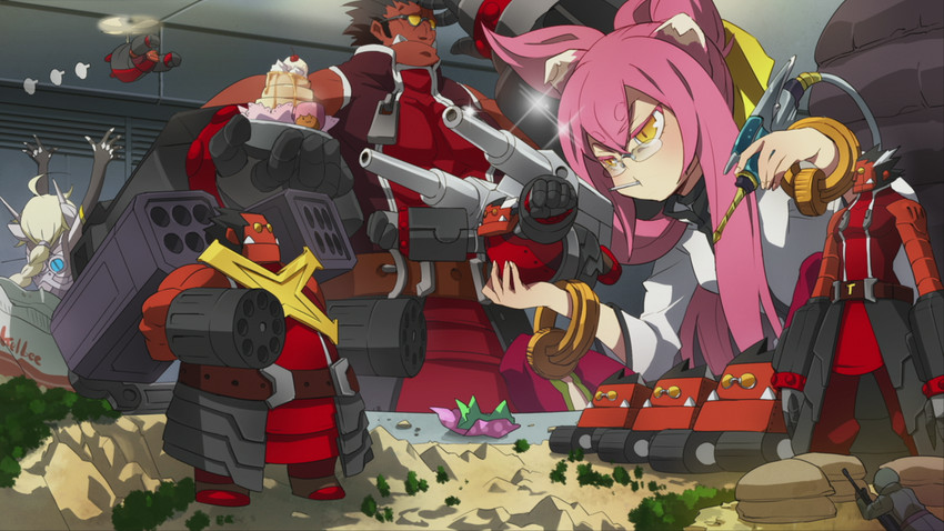 lambda-11, kokonoe, and iron tager (blazblue and 1 more)