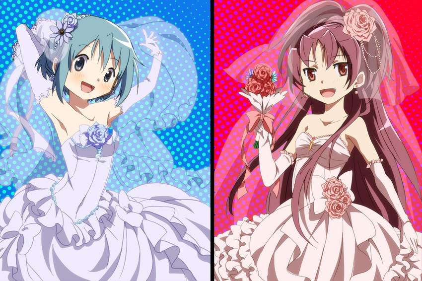miki sayaka and sakura kyoko (mahou shoujo madoka magica) drawn by fumiko_(mesushi)