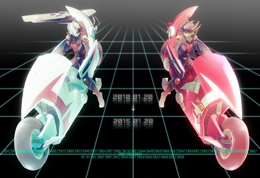 fudo yusei and z-one (yu-gi-oh! and 1 more) drawn by ysm1100