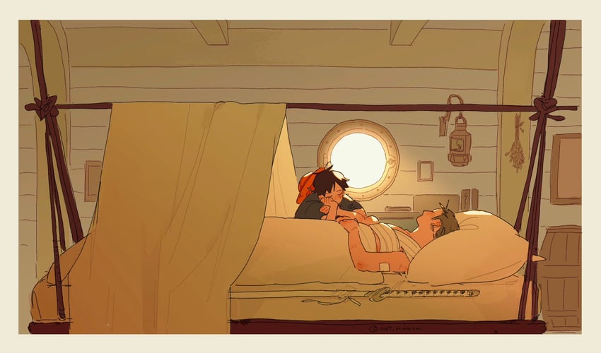 monkey d. luffy and roronoa zoro (one piece) drawn by thi_(just_minhthi)