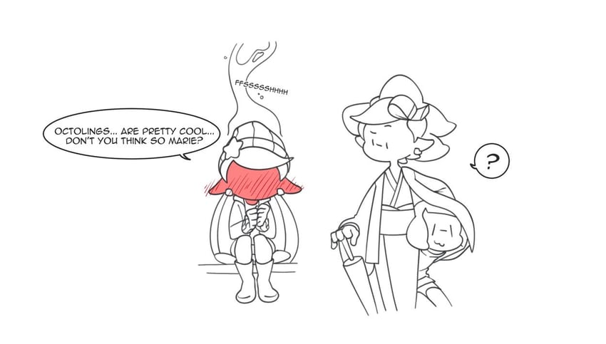 inkling player character, inkling girl, agent 4, marie, and callie (splatoon and 2 more) drawn by 3d_rod!