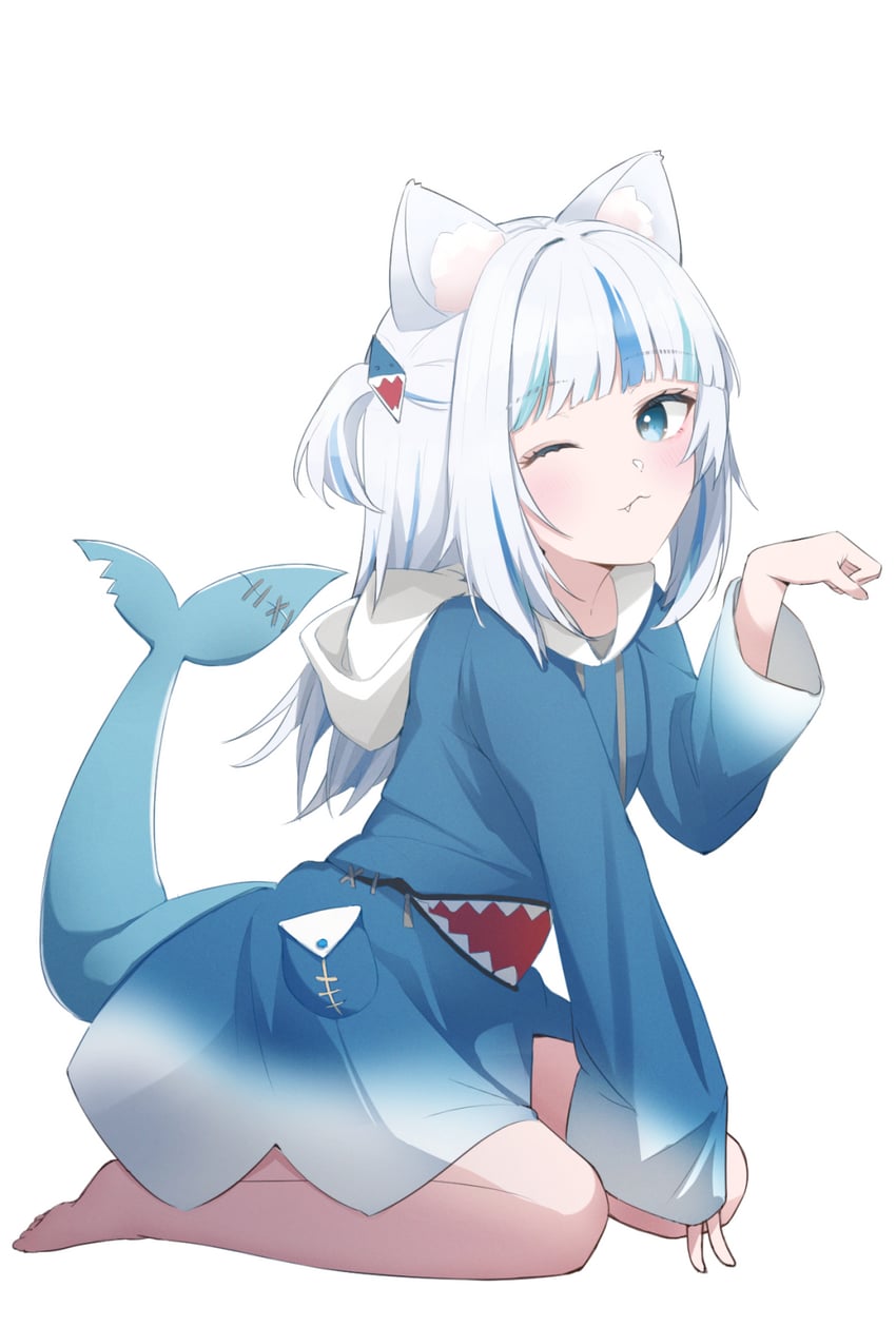 gawr gura (hololive and 1 more) drawn by moonlightlight