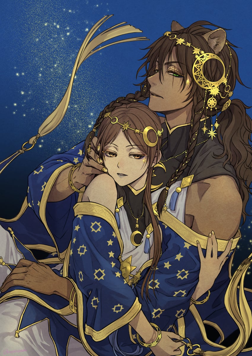 yuu and leona kingscholar (twisted wonderland) drawn by crowdance