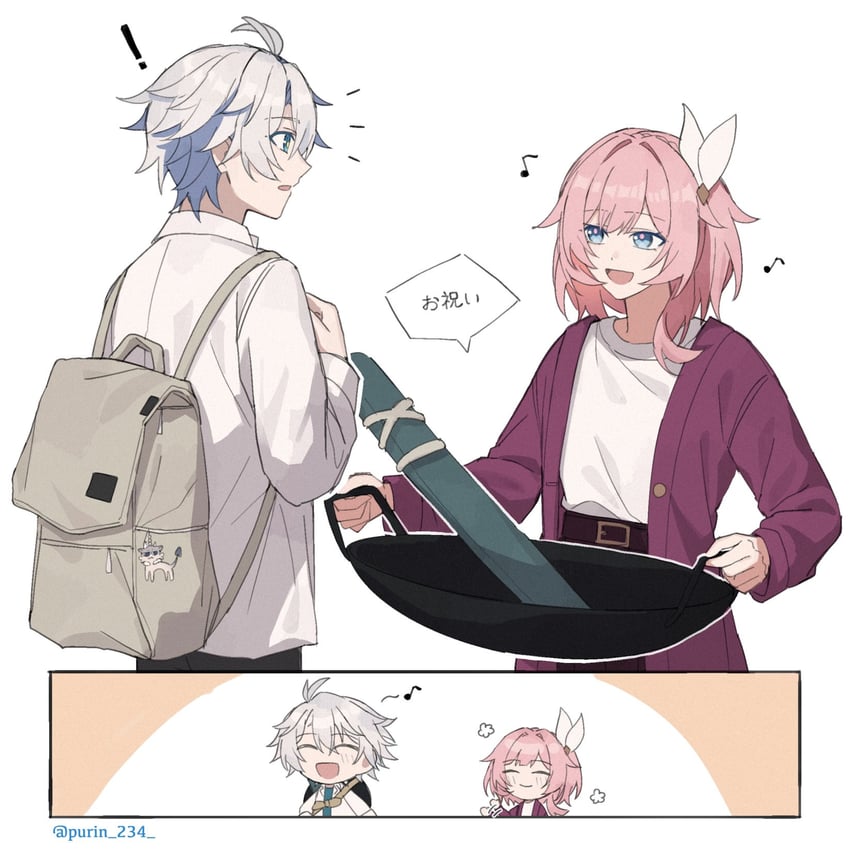 cyrene and phainon (honkai and 1 more) drawn by purin_234