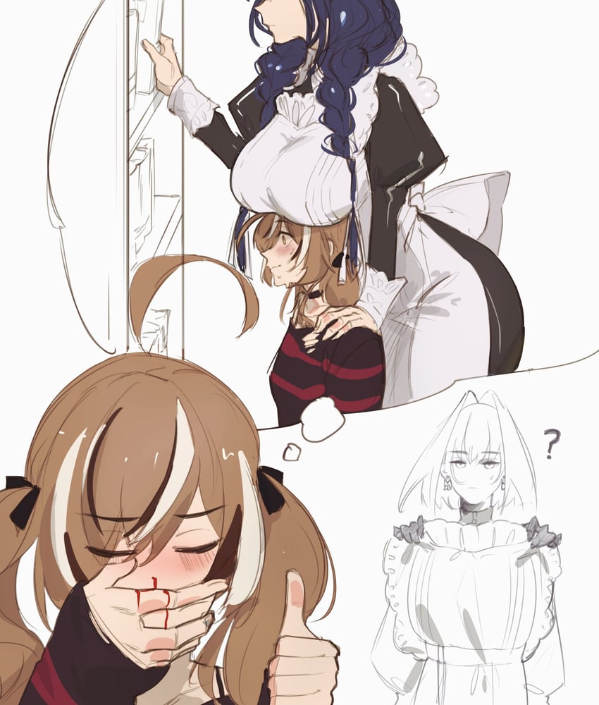 ouro kronii and nanashi mumei (hololive and 1 more) drawn by pomuya