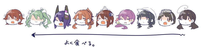 inazuma, tenryuu, zuikaku, ushio, yukikaze, and 5 more (kantai collection) drawn by pekeko_(pepekekeko)
